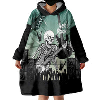 Electric Guitar Skull Wearable Blanket Hoodie Lets Rock - Wonder Print Shop