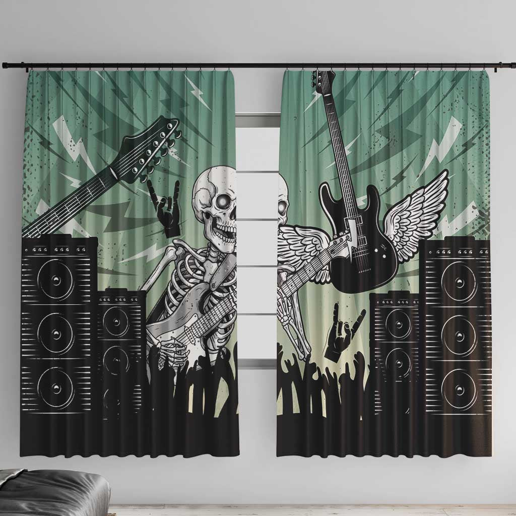 Electric Guitar Skull Window Curtain Lets Rock - Wonder Print Shop