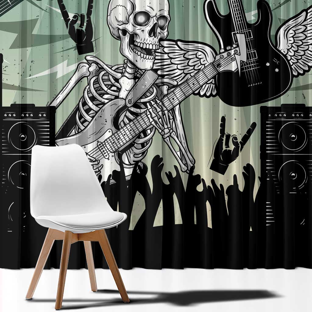 Electric Guitar Skull Window Curtain Lets Rock - Wonder Print Shop
