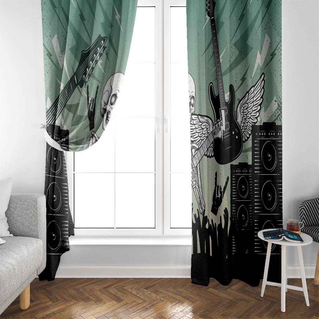 Electric Guitar Skull Window Curtain Lets Rock - Wonder Print Shop