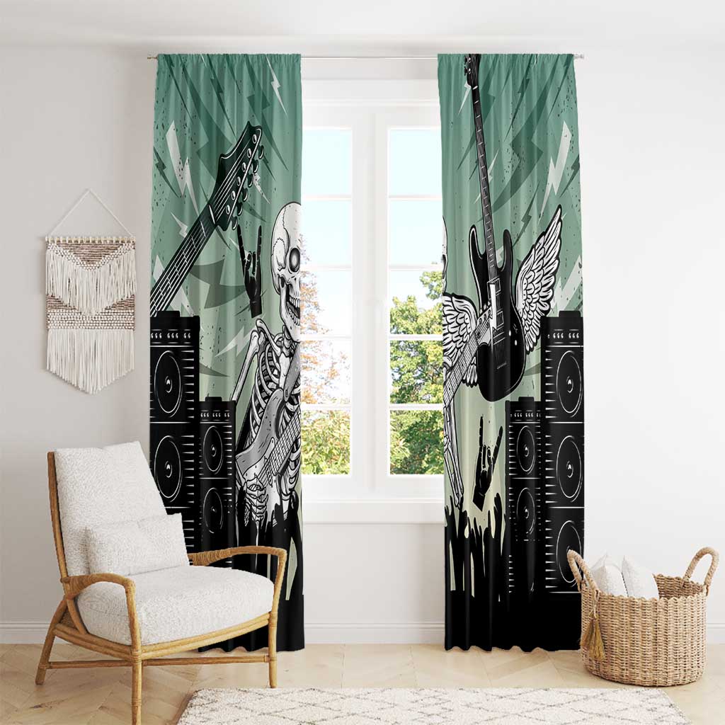 Electric Guitar Skull Window Curtain Lets Rock - Wonder Print Shop