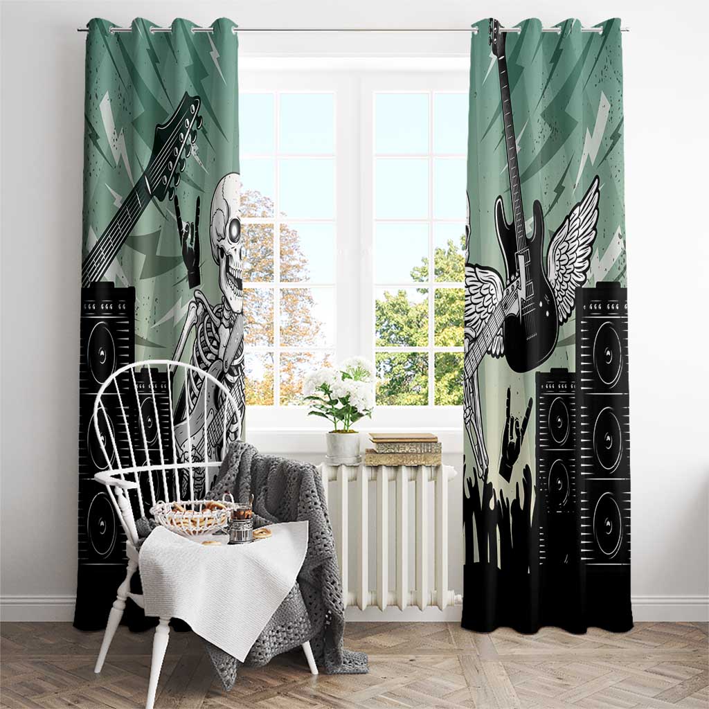 Electric Guitar Skull Window Curtain Lets Rock - Wonder Print Shop