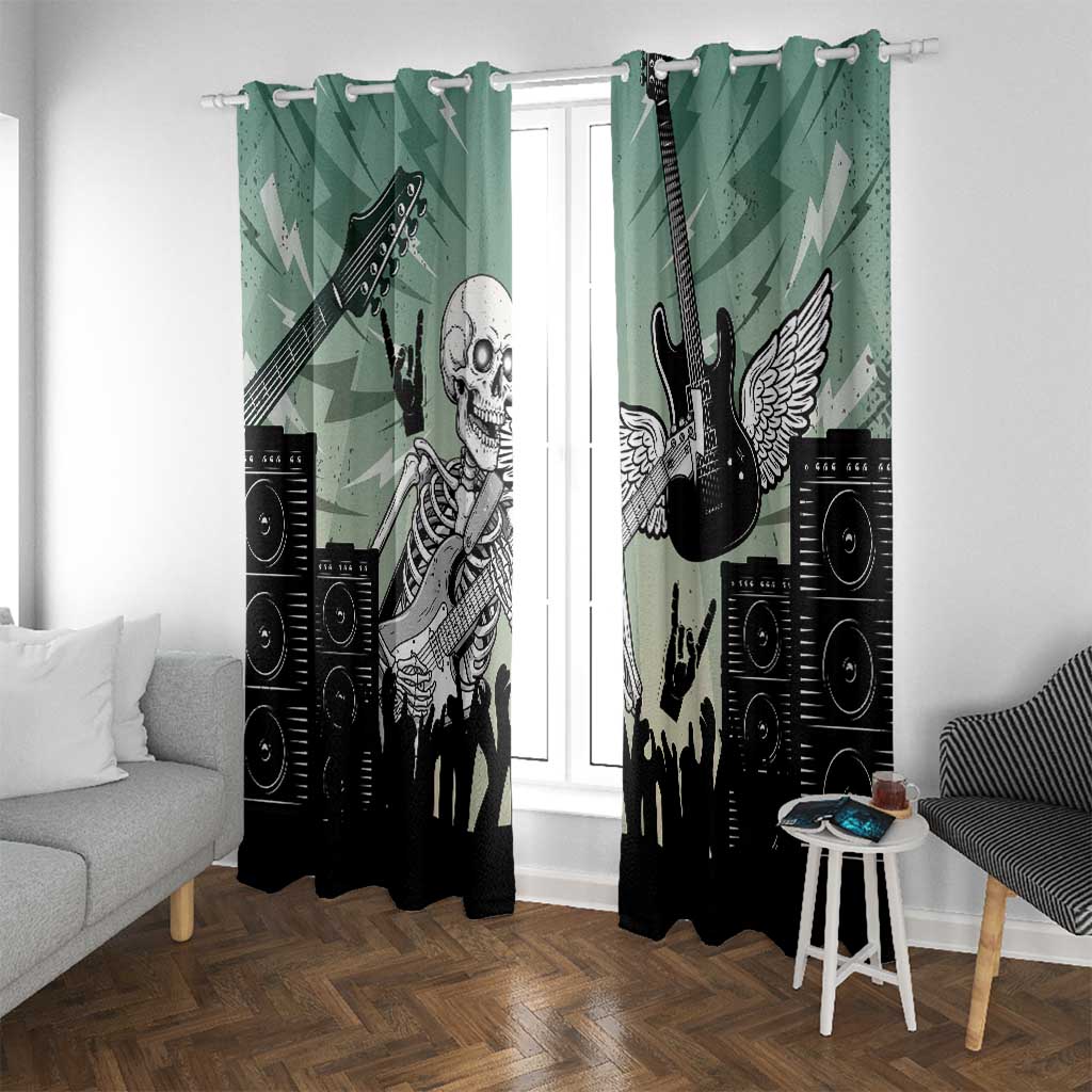 Electric Guitar Skull Window Curtain Lets Rock - Wonder Print Shop