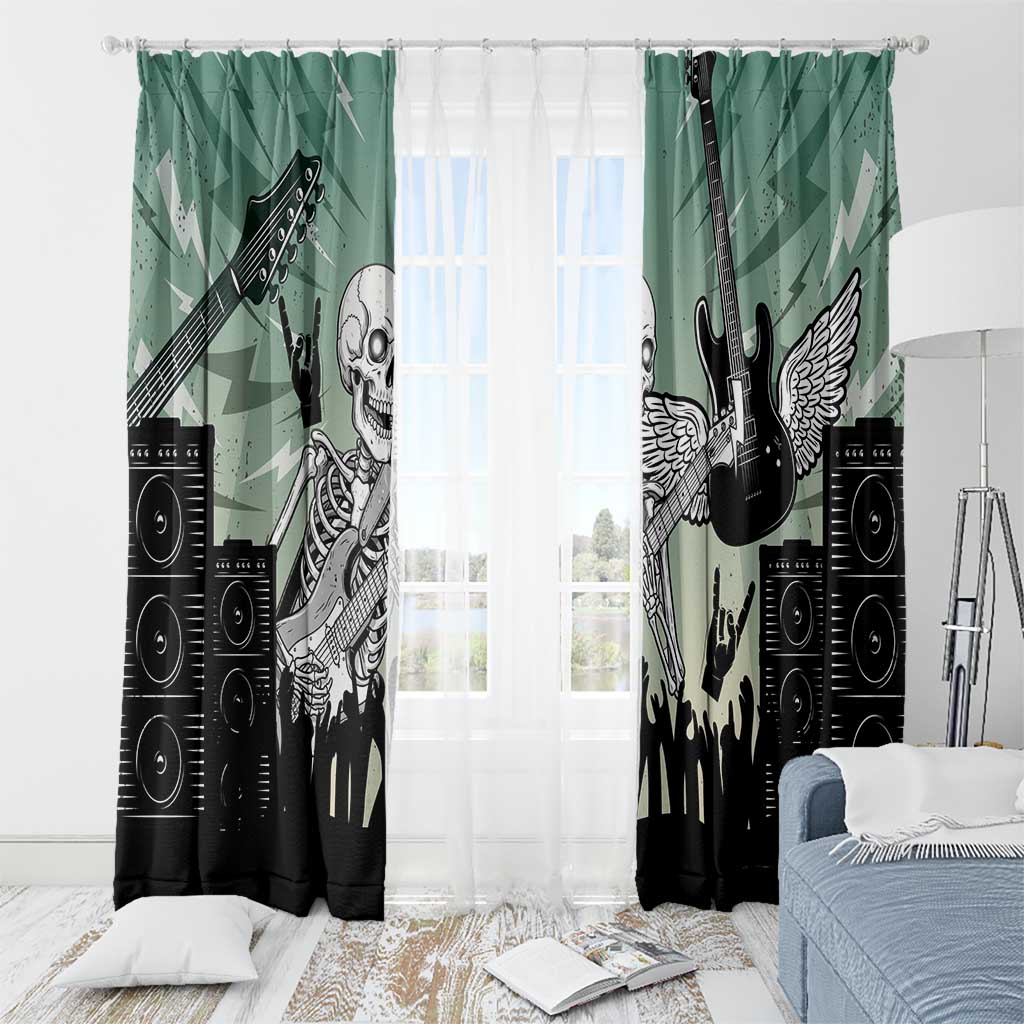 Electric Guitar Skull Window Curtain Lets Rock - Wonder Print Shop
