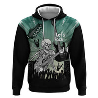 Electric Guitar Skull Zip Hoodie Lets Rock - Wonder Print Shop