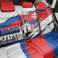 Slovakia Constitution Day Back Car Seat Cover Slovensko Grassalkovich Palace With Coat Of Arms - Wonder Print Shop