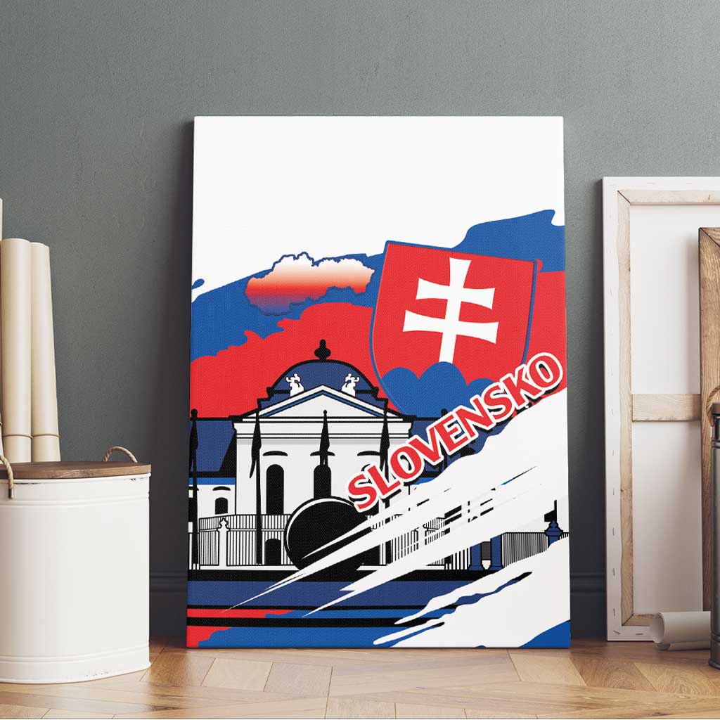 Slovakia Constitution Day Canvas Wall Art Slovensko Grassalkovich Palace With Coat Of Arms - Wonder Print Shop