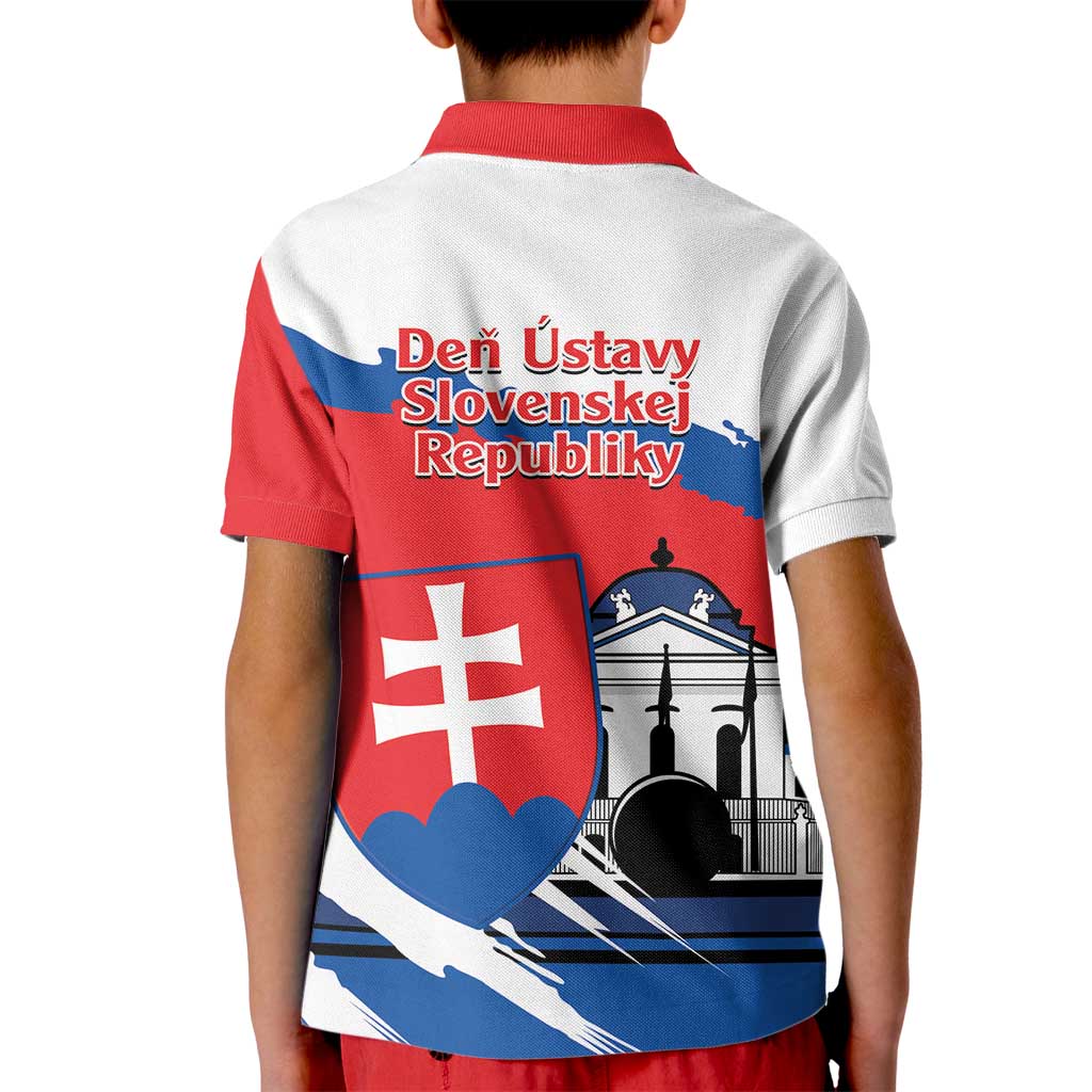 Slovakia Constitution Day Kid Polo Shirt Slovensko Grassalkovich Palace With Coat Of Arms - Wonder Print Shop