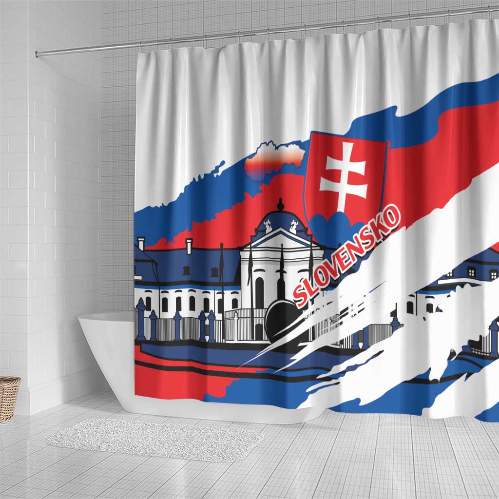 Slovakia Constitution Day Shower Curtain Slovensko Grassalkovich Palace With Coat Of Arms