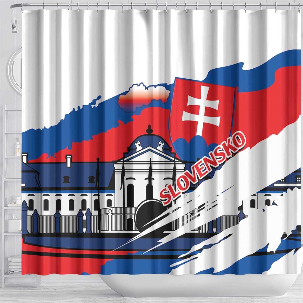 Slovakia Constitution Day Shower Curtain Slovensko Grassalkovich Palace With Coat Of Arms