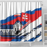 Slovakia Constitution Day Shower Curtain Slovensko Grassalkovich Palace With Coat Of Arms