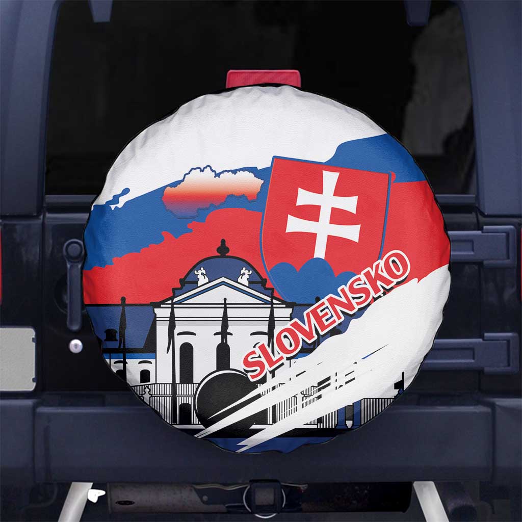 Slovakia Constitution Day Spare Tire Cover Slovensko Grassalkovich Palace With Coat Of Arms - Wonder Print Shop