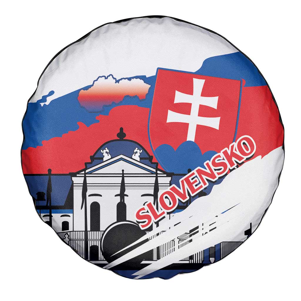Slovakia Constitution Day Spare Tire Cover Slovensko Grassalkovich Palace With Coat Of Arms - Wonder Print Shop