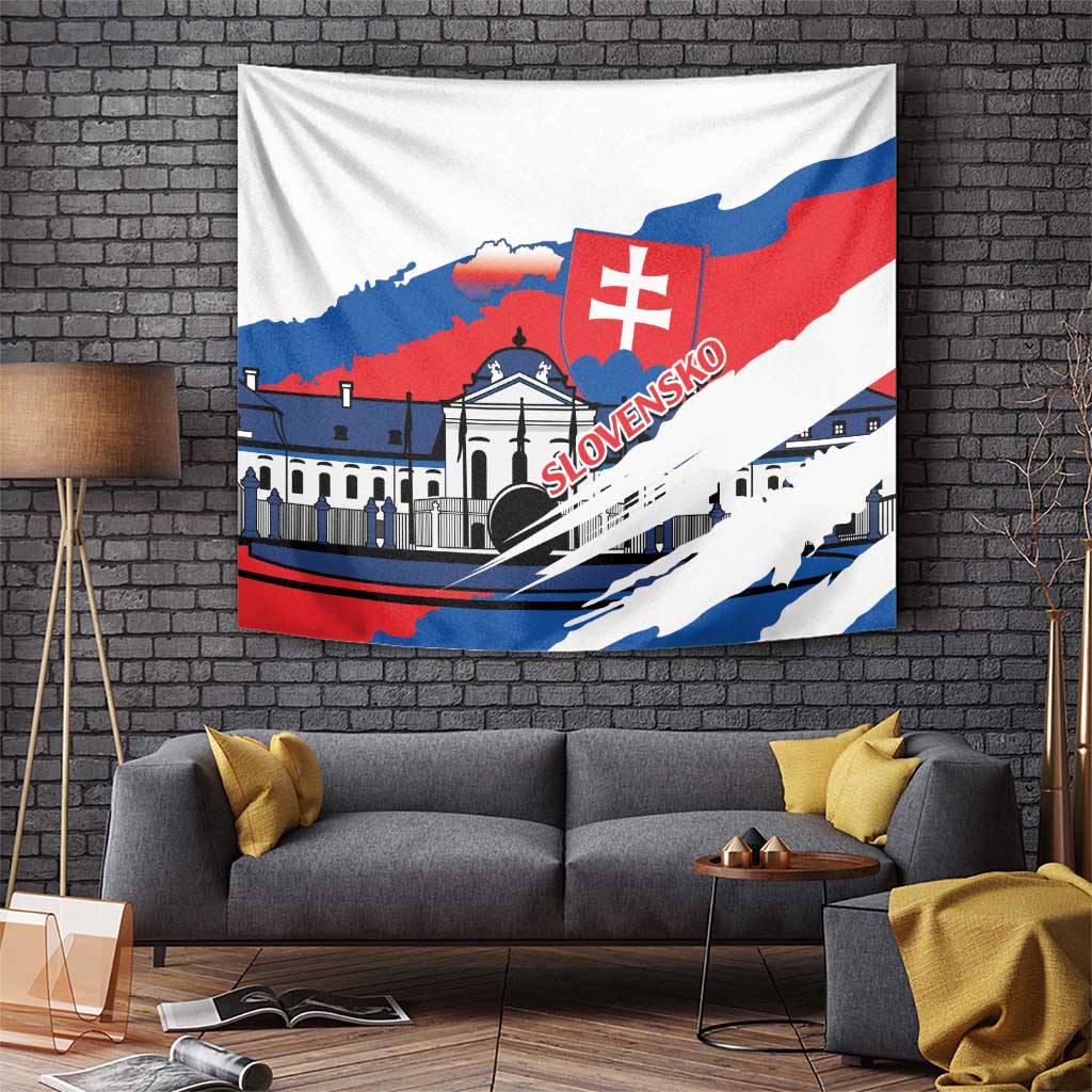 Slovakia Constitution Day Tapestry Slovensko Grassalkovich Palace With Coat Of Arms - Wonder Print Shop