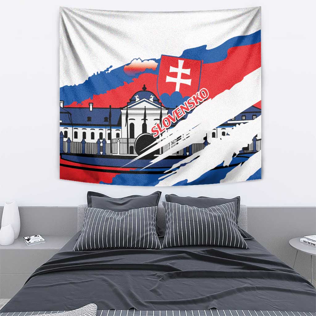 Slovakia Constitution Day Tapestry Slovensko Grassalkovich Palace With Coat Of Arms - Wonder Print Shop