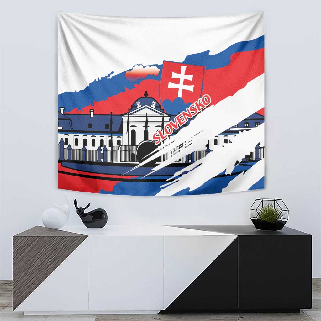 Slovakia Constitution Day Tapestry Slovensko Grassalkovich Palace With Coat Of Arms - Wonder Print Shop