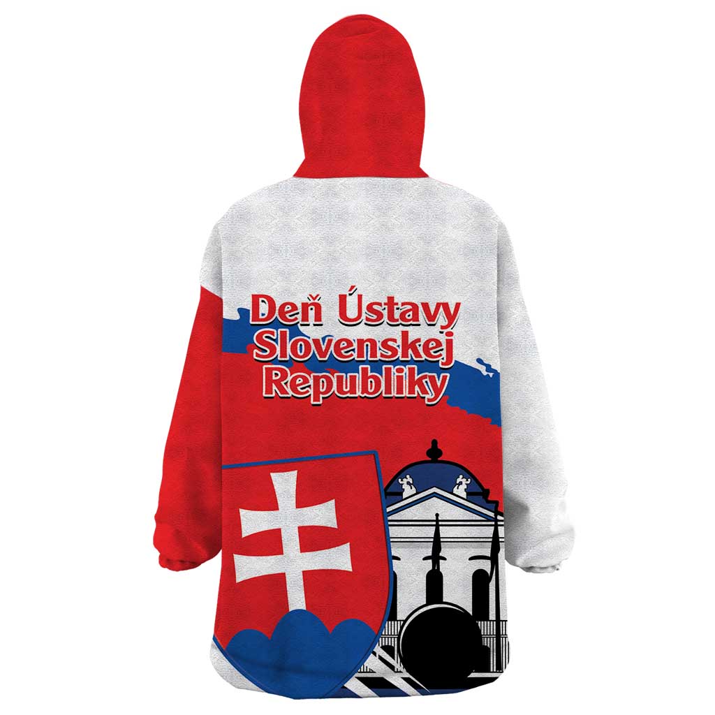 Slovakia Constitution Day Wearable Blanket Hoodie Slovensko Grassalkovich Palace With Coat Of Arms - Wonder Print Shop