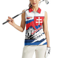 Slovakia Constitution Day Women Sleeveless Polo Shirt Slovensko Grassalkovich Palace With Coat Of Arms - Wonder Print Shop