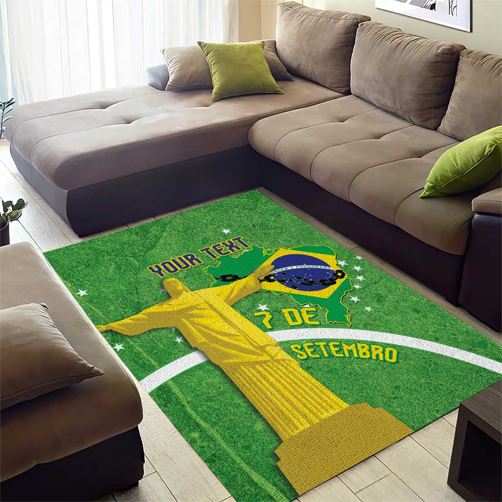Personalized Brazil Independence Day Area Rug Brasil Map Christ The Redeemer 7 De Setembro - Wonder Print Shop