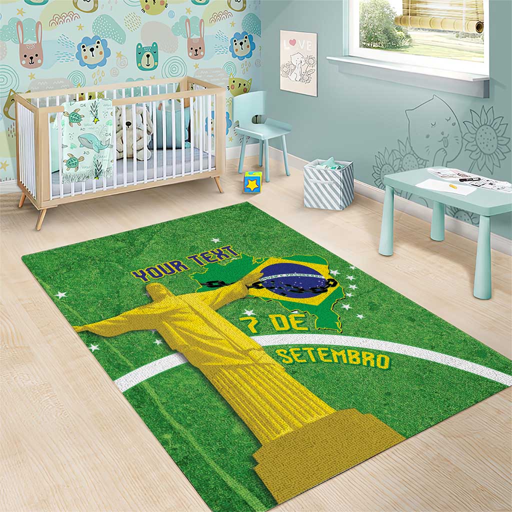 Personalized Brazil Independence Day Area Rug Brasil Map Christ The Redeemer 7 De Setembro - Wonder Print Shop