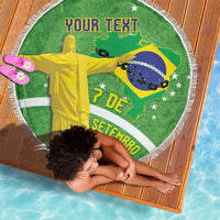 Personalized Brazil Independence Day Beach Blanket Brasil Map Christ The Redeemer 7 De Setembro - Wonder Print Shop