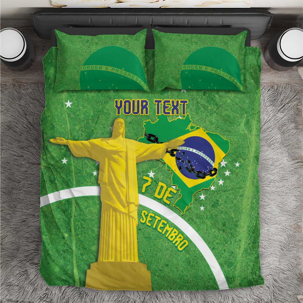 Personalized Brazil Independence Day Bedding Set Brasil Map Christ The Redeemer 7 De Setembro - Wonder Print Shop