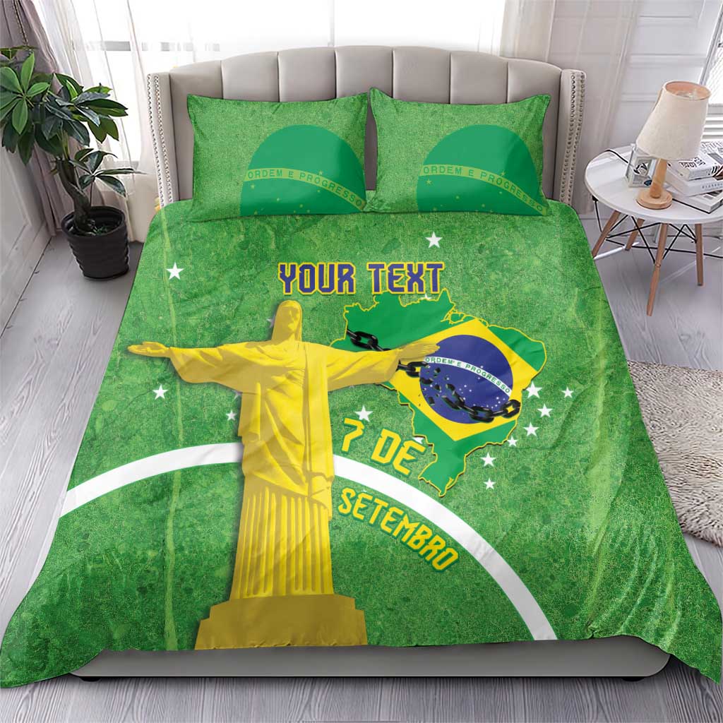 Personalized Brazil Independence Day Bedding Set Brasil Map Christ The Redeemer 7 De Setembro - Wonder Print Shop