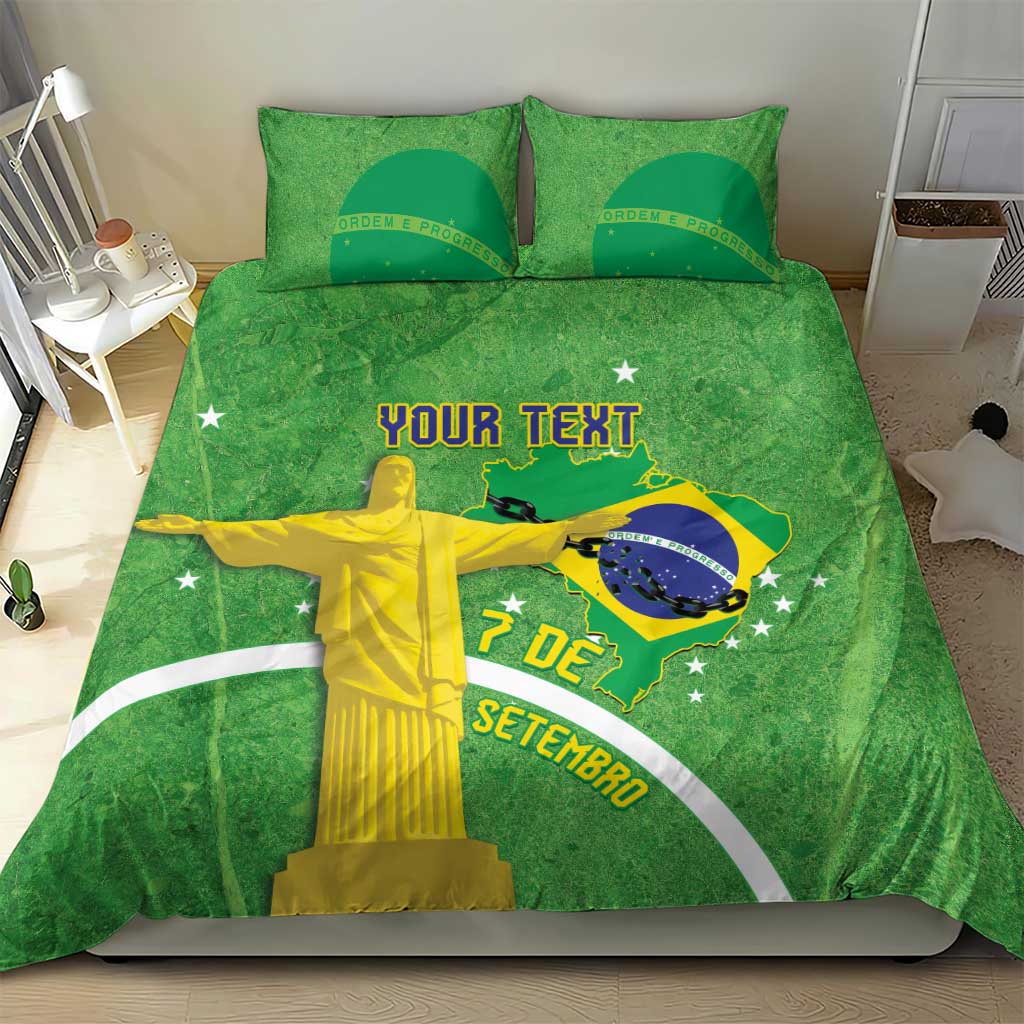 Personalized Brazil Independence Day Bedding Set Brasil Map Christ The Redeemer 7 De Setembro - Wonder Print Shop