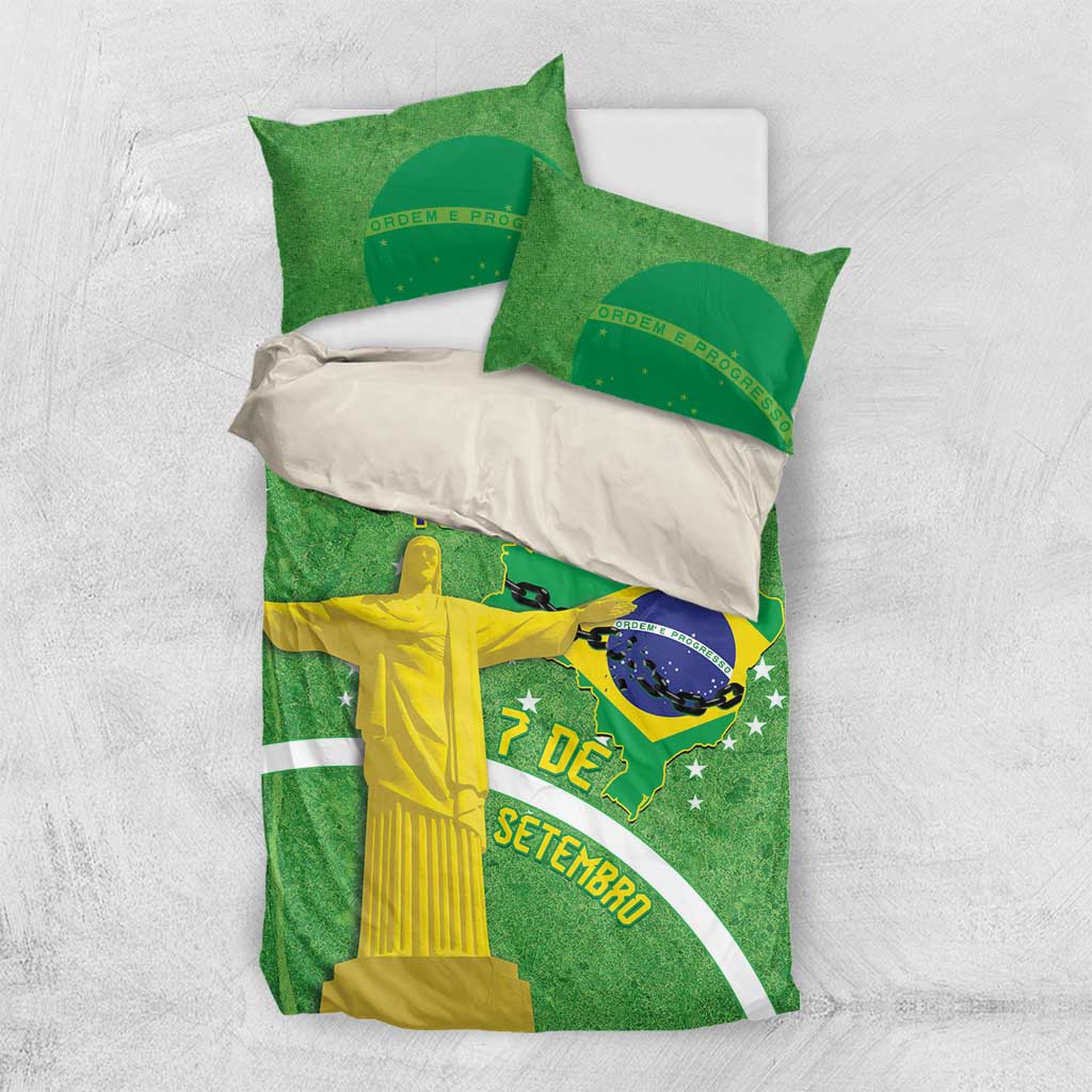 Personalized Brazil Independence Day Bedding Set Brasil Map Christ The Redeemer 7 De Setembro - Wonder Print Shop