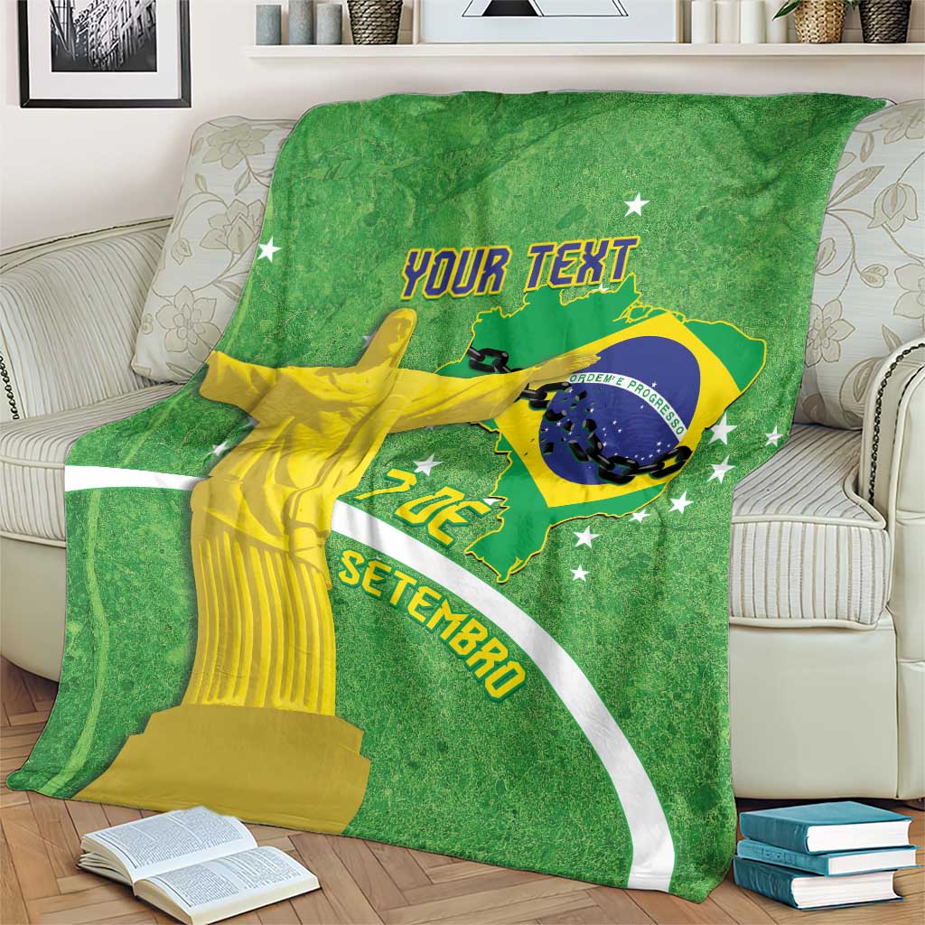 Personalized Brazil Independence Day Blanket Brasil Map Christ The Redeemer 7 De Setembro