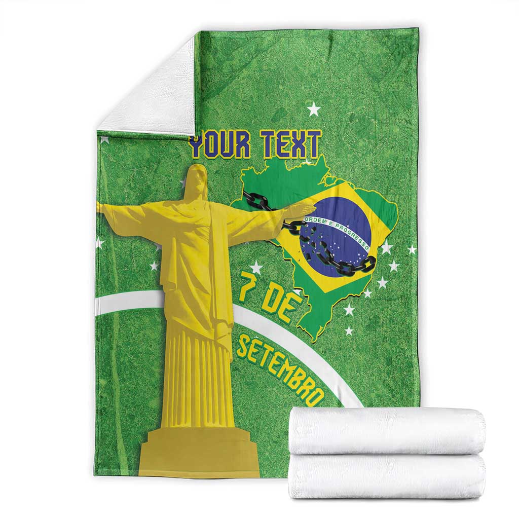 Personalized Brazil Independence Day Blanket Brasil Map Christ The Redeemer 7 De Setembro