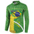 Personalized Brazil Independence Day Button Sweatshirt Brasil Map Christ The Redeemer 7 De Setembro - Wonder Print Shop