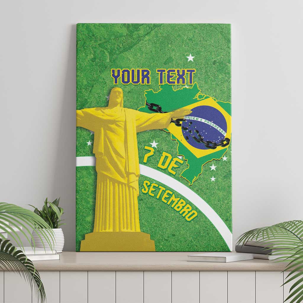 Personalized Brazil Independence Day Canvas Wall Art Brasil Map Christ The Redeemer 7 De Setembro - Wonder Print Shop