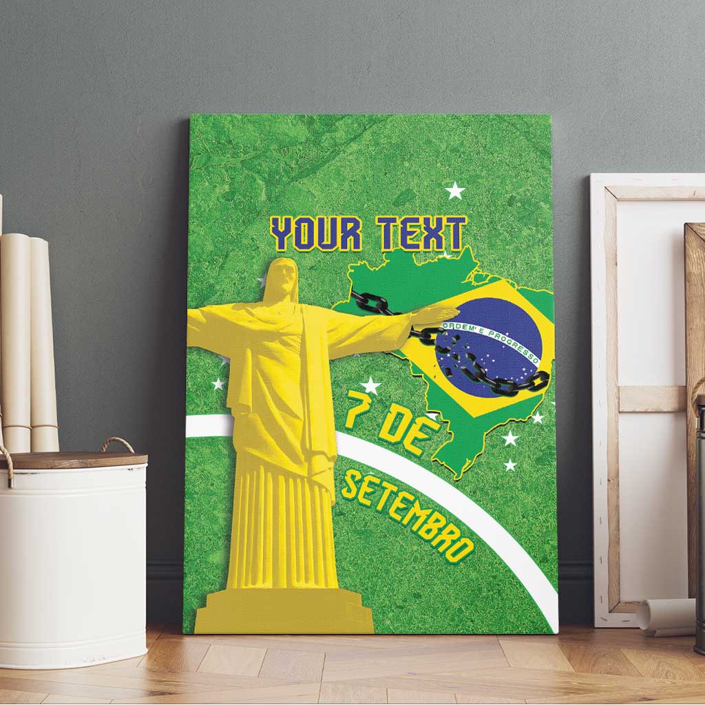 Personalized Brazil Independence Day Canvas Wall Art Brasil Map Christ The Redeemer 7 De Setembro - Wonder Print Shop
