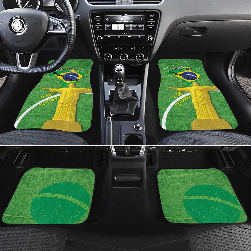Personalized Brazil Independence Day Car Mats Brasil Map Christ The Redeemer 7 De Setembro - Wonder Print Shop
