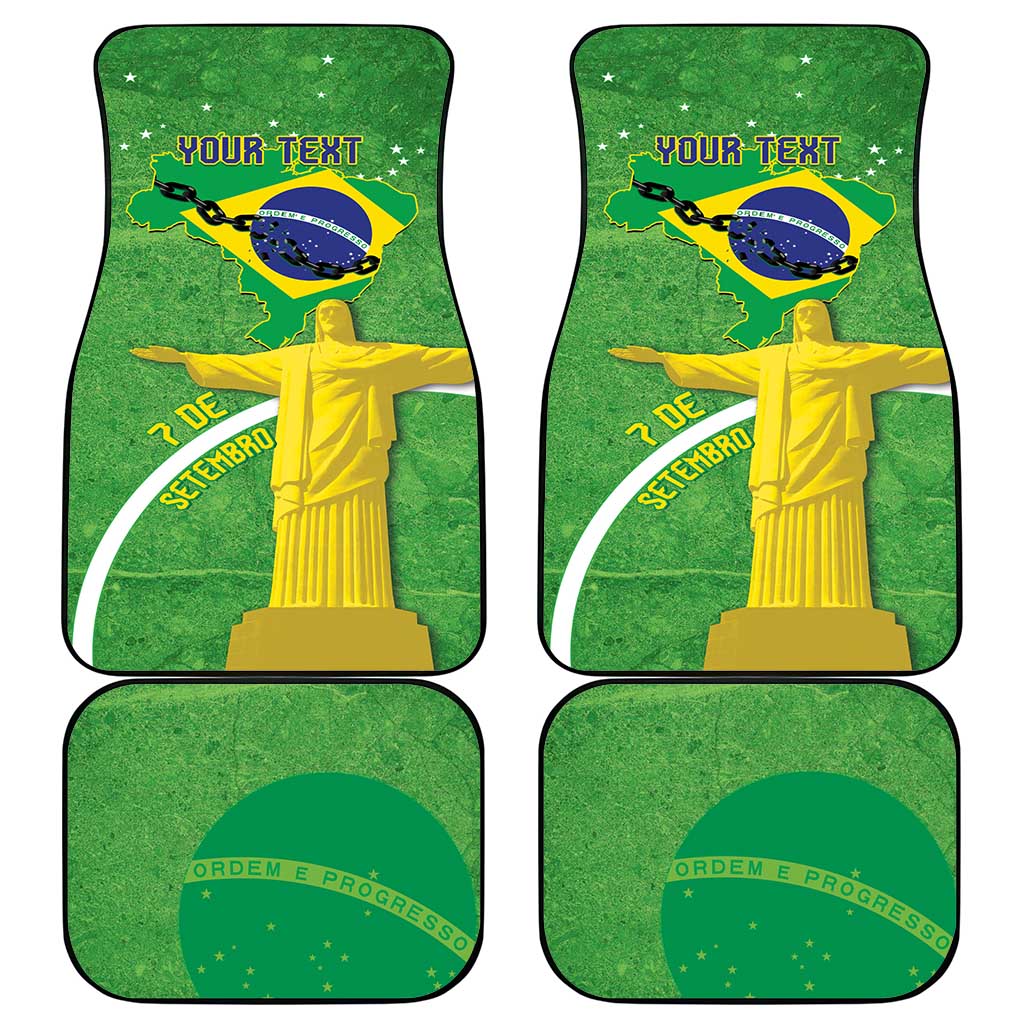 Personalized Brazil Independence Day Car Mats Brasil Map Christ The Redeemer 7 De Setembro - Wonder Print Shop