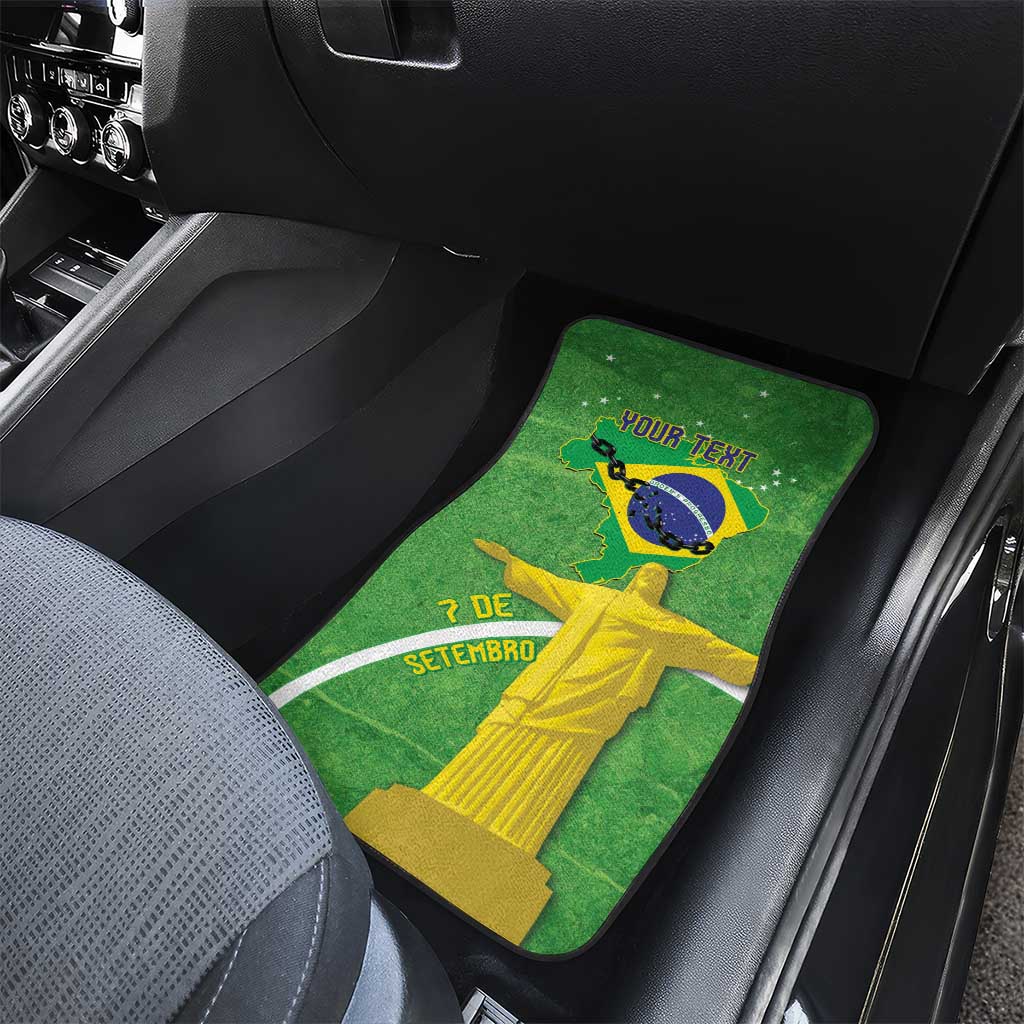 Personalized Brazil Independence Day Car Mats Brasil Map Christ The Redeemer 7 De Setembro - Wonder Print Shop