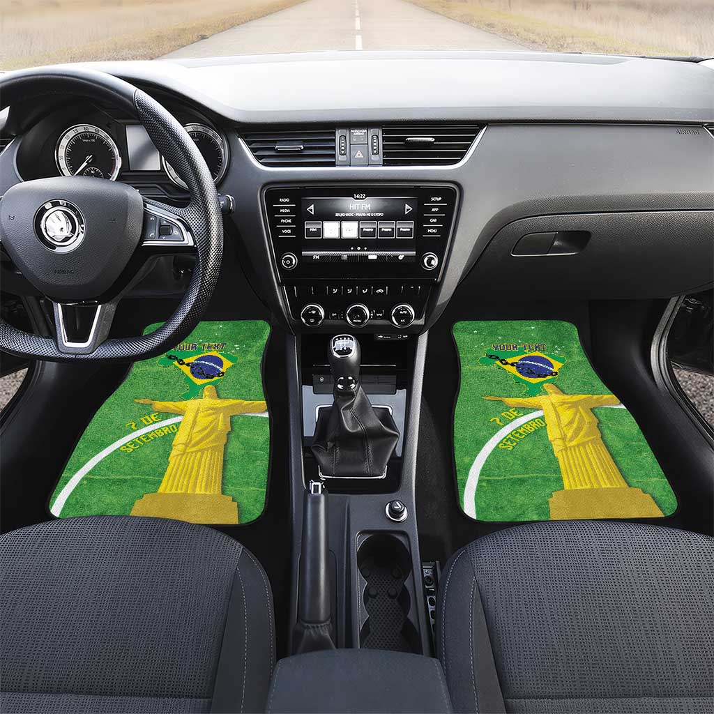 Personalized Brazil Independence Day Car Mats Brasil Map Christ The Redeemer 7 De Setembro - Wonder Print Shop