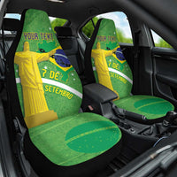 Personalized Brazil Independence Day Car Seat Cover Brasil Map Christ The Redeemer 7 De Setembro - Wonder Print Shop