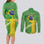 Personalized Brazil Independence Day Couples Matching Long Sleeve Bodycon Dress and Long Sleeve Button Shirt Brasil Map Christ The Redeemer 7 De Setembro - Wonder Print Shop