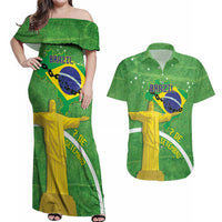 Personalized Brazil Independence Day Couples Matching Off Shoulder Maxi Dress and Hawaiian Shirt Brasil Map Christ The Redeemer 7 De Setembro - Wonder Print Shop