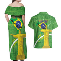 Personalized Brazil Independence Day Couples Matching Off Shoulder Maxi Dress and Hawaiian Shirt Brasil Map Christ The Redeemer 7 De Setembro - Wonder Print Shop