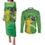 Personalized Brazil Independence Day Couples Matching Puletasi and Long Sleeve Button Shirt Brasil Map Christ The Redeemer 7 De Setembro - Wonder Print Shop