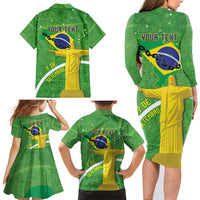 Personalized Brazil Independence Day Family Matching Long Sleeve Bodycon Dress and Hawaiian Shirt Brasil Map Christ The Redeemer 7 De Setembro - Wonder Print Shop