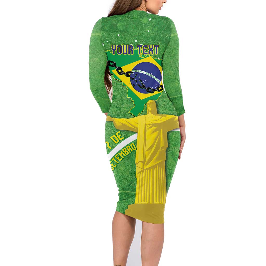 Personalized Brazil Independence Day Family Matching Long Sleeve Bodycon Dress and Hawaiian Shirt Brasil Map Christ The Redeemer 7 De Setembro - Wonder Print Shop