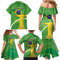 Personalized Brazil Independence Day Family Matching Mermaid Dress and Hawaiian Shirt Brasil Map Christ The Redeemer 7 De Setembro - Wonder Print Shop