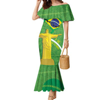 Personalized Brazil Independence Day Family Matching Mermaid Dress and Hawaiian Shirt Brasil Map Christ The Redeemer 7 De Setembro - Wonder Print Shop