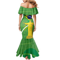 Personalized Brazil Independence Day Family Matching Mermaid Dress and Hawaiian Shirt Brasil Map Christ The Redeemer 7 De Setembro - Wonder Print Shop