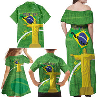 Personalized Brazil Independence Day Family Matching Off Shoulder Maxi Dress and Hawaiian Shirt Brasil Map Christ The Redeemer 7 De Setembro - Wonder Print Shop