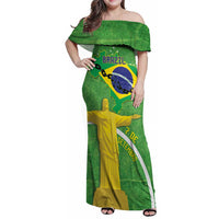 Personalized Brazil Independence Day Family Matching Off Shoulder Maxi Dress and Hawaiian Shirt Brasil Map Christ The Redeemer 7 De Setembro - Wonder Print Shop